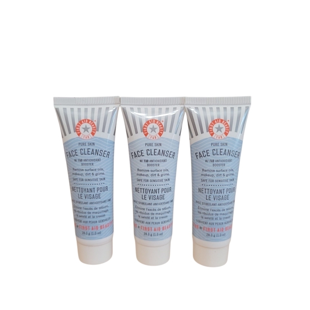 First Aid Beauty Pure Skin Face Cleanser x 3  1 oz Each New